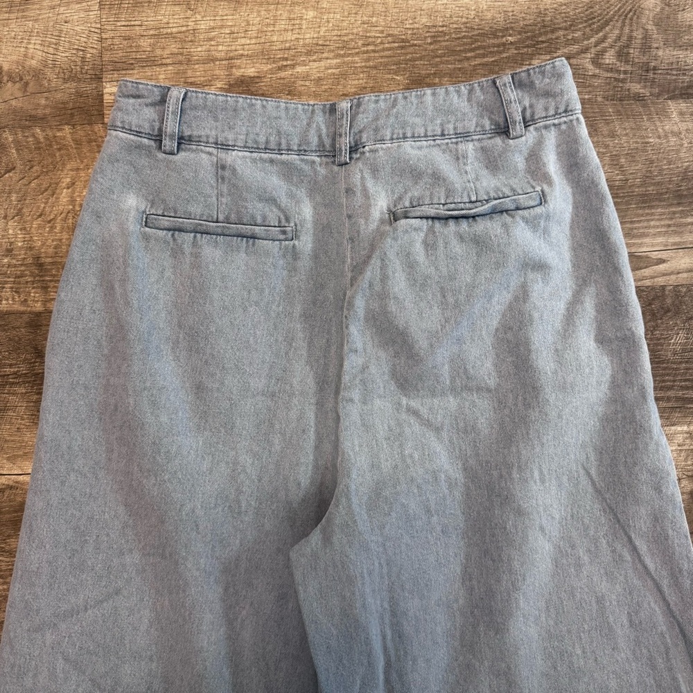 House of Harlow 1960 High Rise Blue Cotton Wide Leg Pants Womens Sz. 6 - Picture 6 of 11